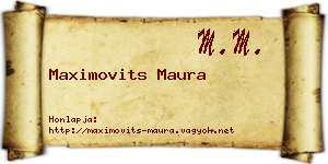 Maximovits Maura névjegykártya